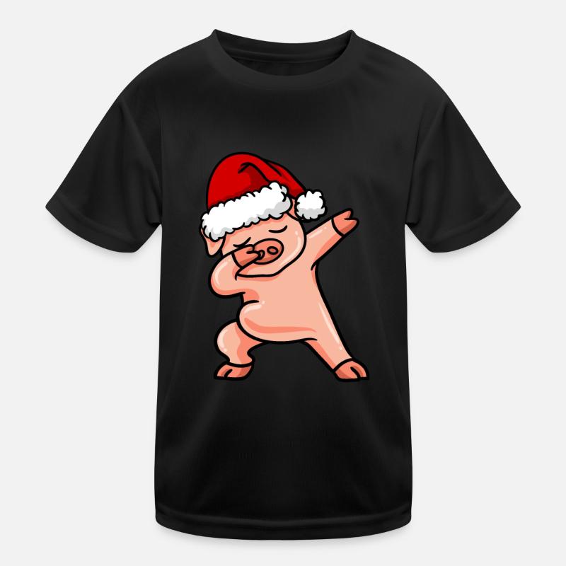 Dabbing Schwein Christmas Kinder Funktions-T-Shirt