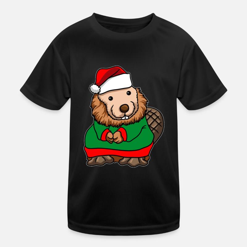 Bieber with Christmas Sweater Kids Functional T-Shirt