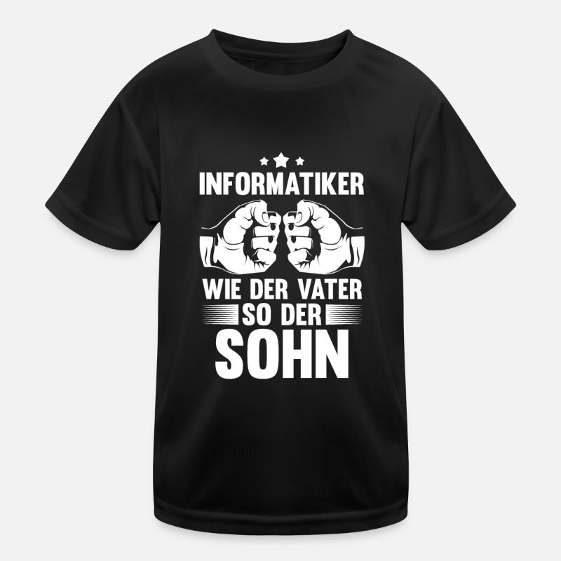 Vater Sohn Informatiker Informatik Programmierer - Kinder Funktions-T-Shirt - Schwarz
