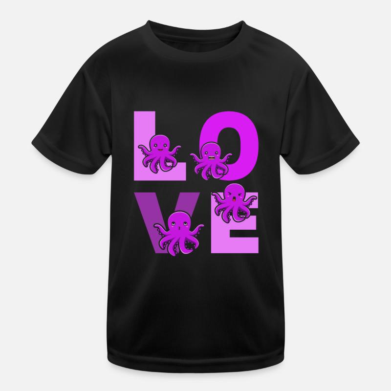 Kraken Octopus Cephalopod Octopuses - LOVE Octopus Kinder Funktions-T-Shirt