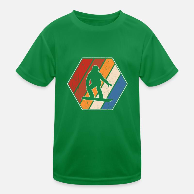 Snowboarden Retro Kinder Funktions-T-Shirt