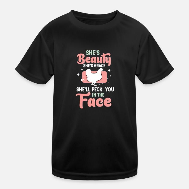 Sie ist Schönheit, sie ist Anmut, sie wird dir ins Kinder Funktions-T-Shirt