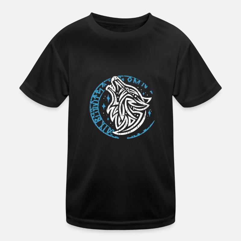 Valhalla Wolf Odin Runen Nordischer Kompass Kinder Funktions-T-Shirt