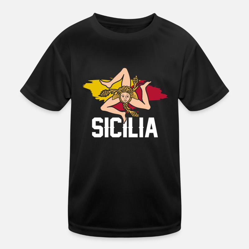 Sicile drapeau Sicile Palerme Italie T-shirt sport Enfant