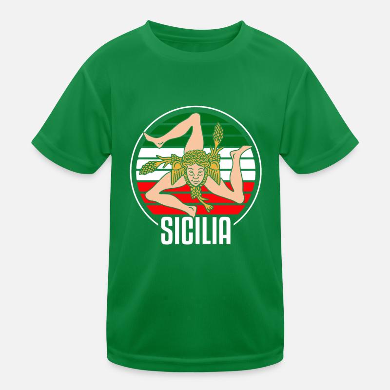 Sicily flag Sicily Palermo Italy Kids Functional T-Shirt