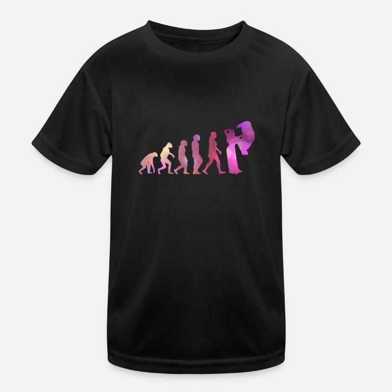 Bauchtänzerin Evolution - Bauchtanz Tänzerin - Kinder Funktions-T-Shirt - Schwarz