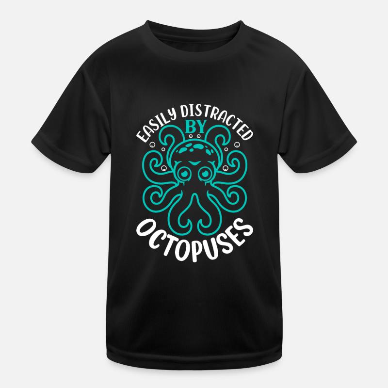 Céphalopode Kraken Octopus - facilement distrait par O T-shirt sport Enfant
