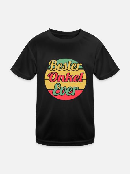 Patenonkel Pate Onkel - Kinder Funktions-T-Shirt - Schwarz - Vorne