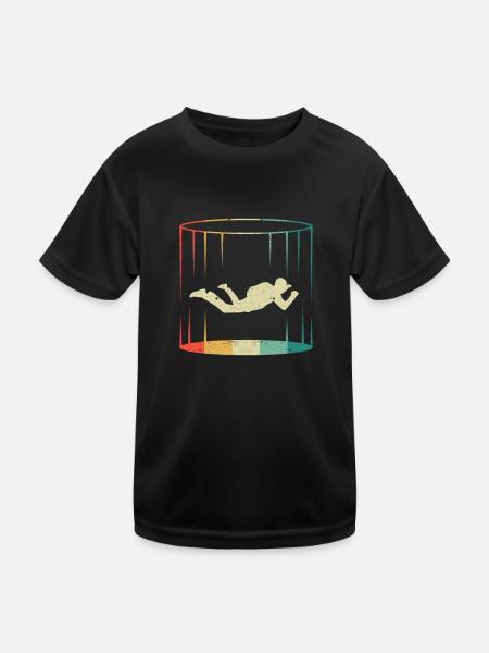 Bodyflying Windkanal Indoor Skydiving Lover Tunnel - Kinder Funktions-T-Shirt - Schwarz - Vorne