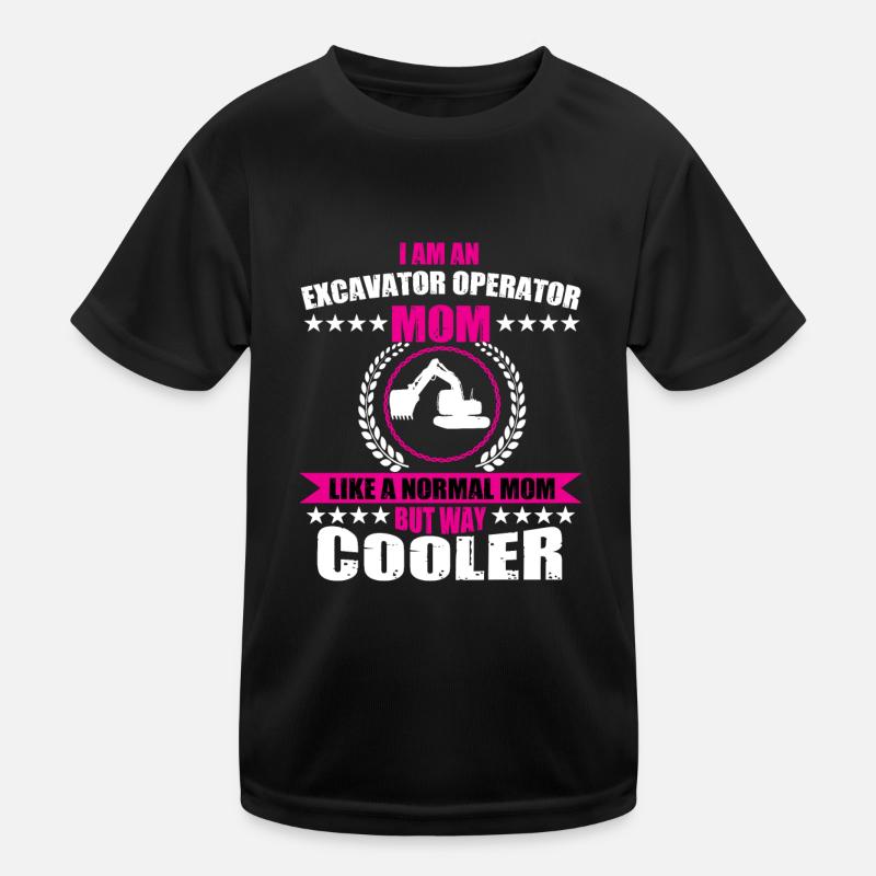 Baggerfahrer Mama - Kinder Funktions-T-Shirt - Schwarz