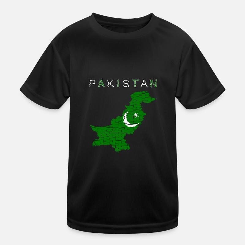 Pakistan Map Flag Kids Functional T-Shirt