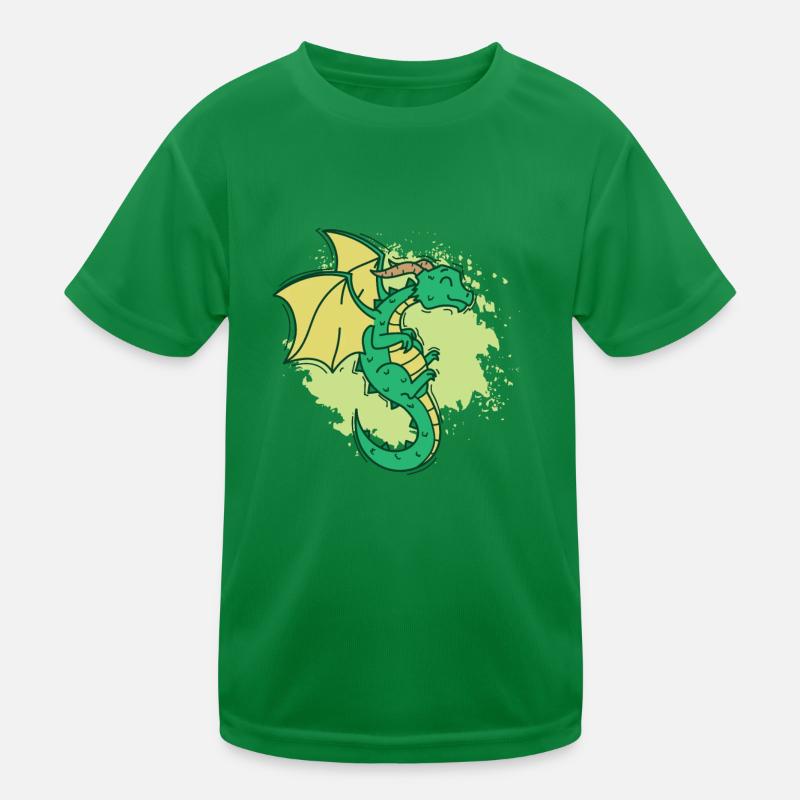 cool dragon with horns funny animal Kids Functional T-Shirt