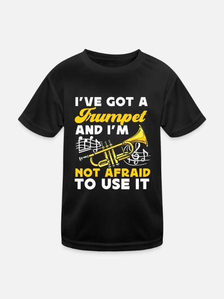Trumpet Player I've Got A Trumpet - Kinder Funktions-T-Shirt - Schwarz - Vorne