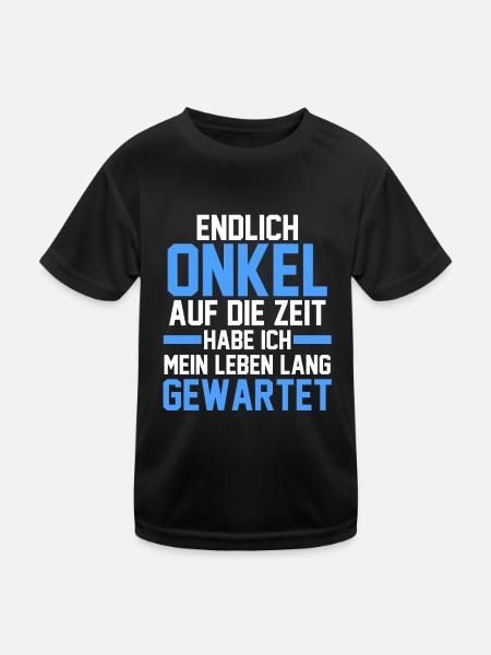 Patenonkel Pate Onkel - Kinder Funktions-T-Shirt - Schwarz - Vorne
