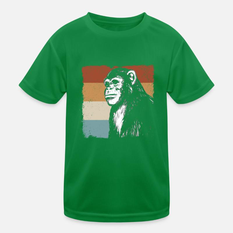 Singe Chimpanzé Orange Monkey - Retro Monkey T-shirt sport Enfant
