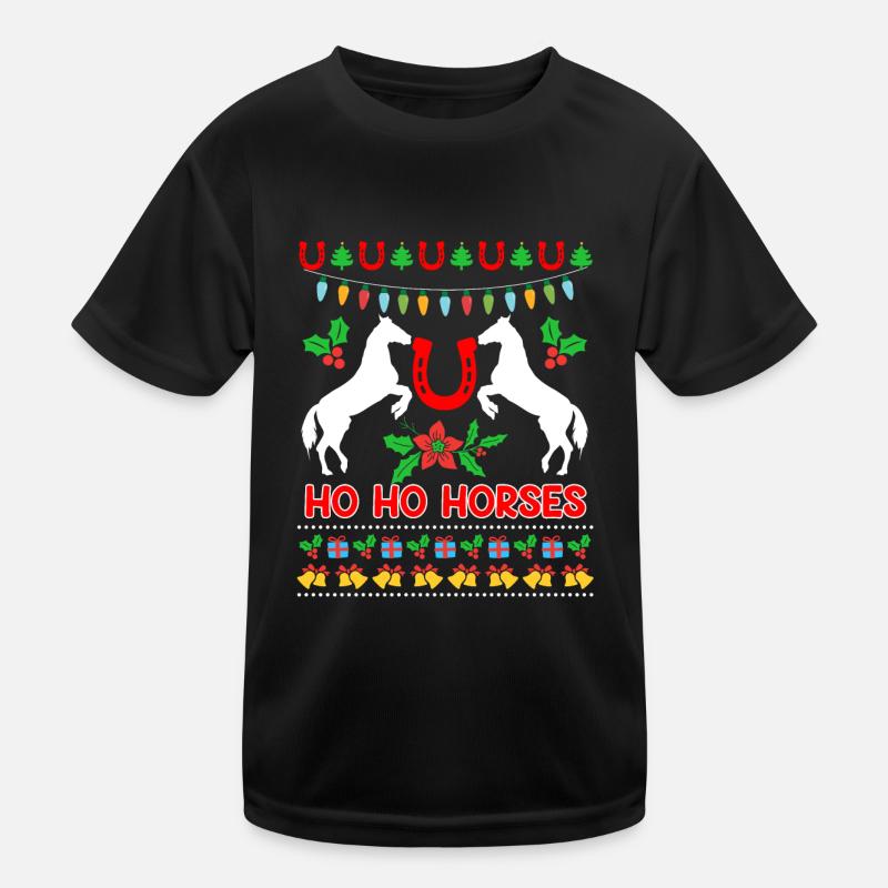 Ho Ho Chevaux Ugly Chritsmas Cavalier Cavalier T-shirt sport Enfant