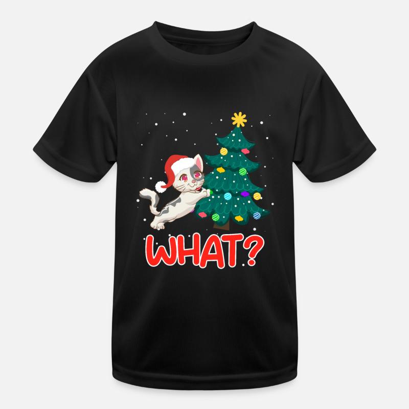 Quoi? Drôle de chaton d’arbre de Noël de chat T-shirt sport Enfant