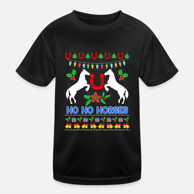 Ho Ho Chevaux Ugly Chritsmas Cavalier Cavalier T-shirt sport Enfant