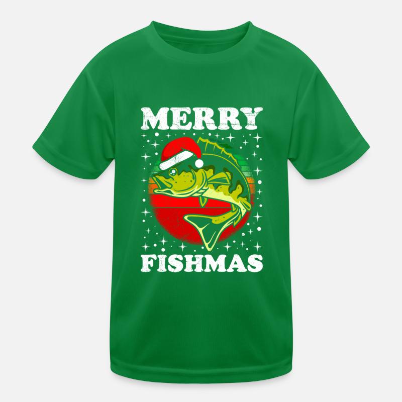 Joyeux pêcheur Angler Ange de Noël T-shirt sport Enfant