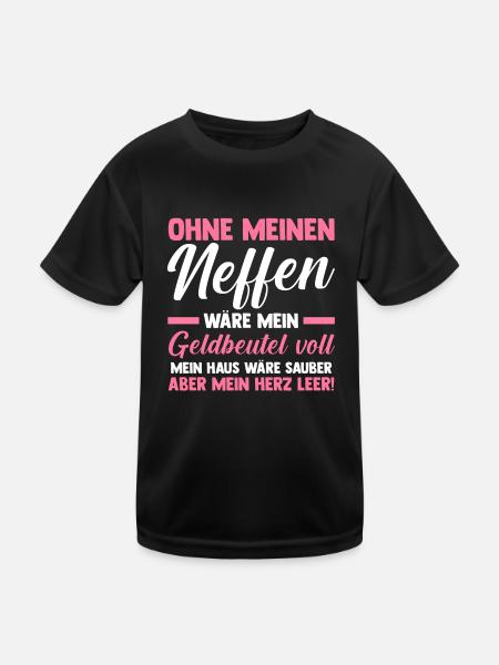 Patinntante Patin Neffen Tante - Kinder Funktions-T-Shirt - Schwarz - Vorne
