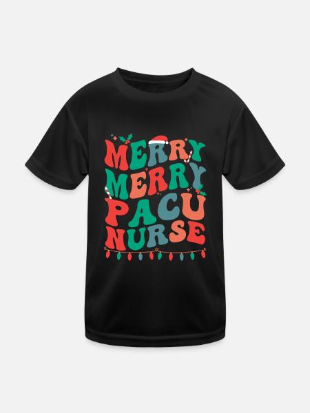 Post Anesthesia Care Unit Christmas PACU Nurse - Kids Functional T-Shirt - black - Front