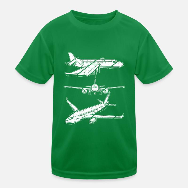 Retro Flugzeugführer Plane Vintage Flugzeug Pilot Kinder Funktions-T-Shirt