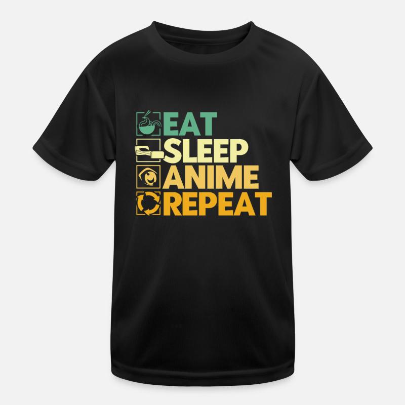 Eat Sleep Anime Repeat Kinder Funktions-T-Shirt