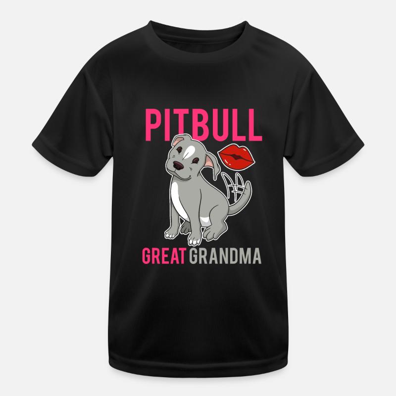 Pitbull Urgroßmutter Vintage Zitat Pit Bull Terrie Kinder Funktions-T-Shirt
