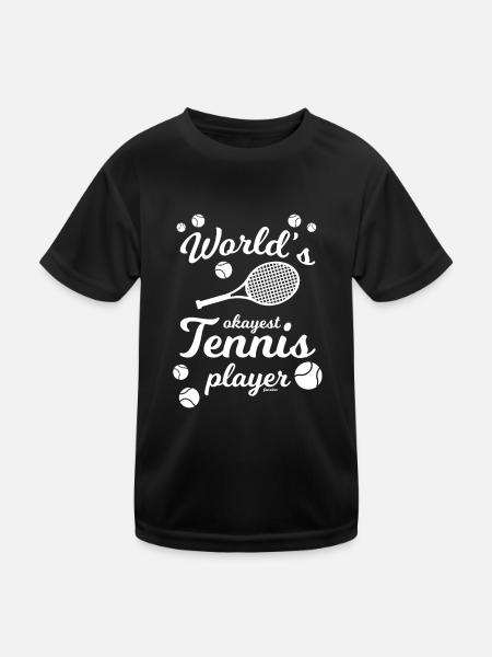 Tennisspieler Spruch - Kinder Funktions-T-Shirt - Schwarz - Vorne