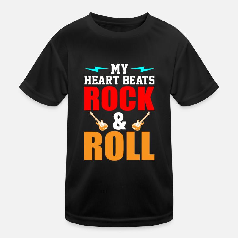 My Heart beats Rock &Roll Kinder Funktions-T-Shirt