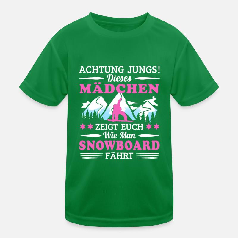 Snowboarderin Dieses Mädchen zeigts euch Kinder Funktions-T-Shirt