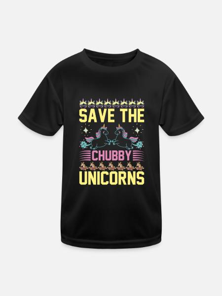Sauvez les licornes potelées Licorne - T-shirt sport Enfant - noir - Devant