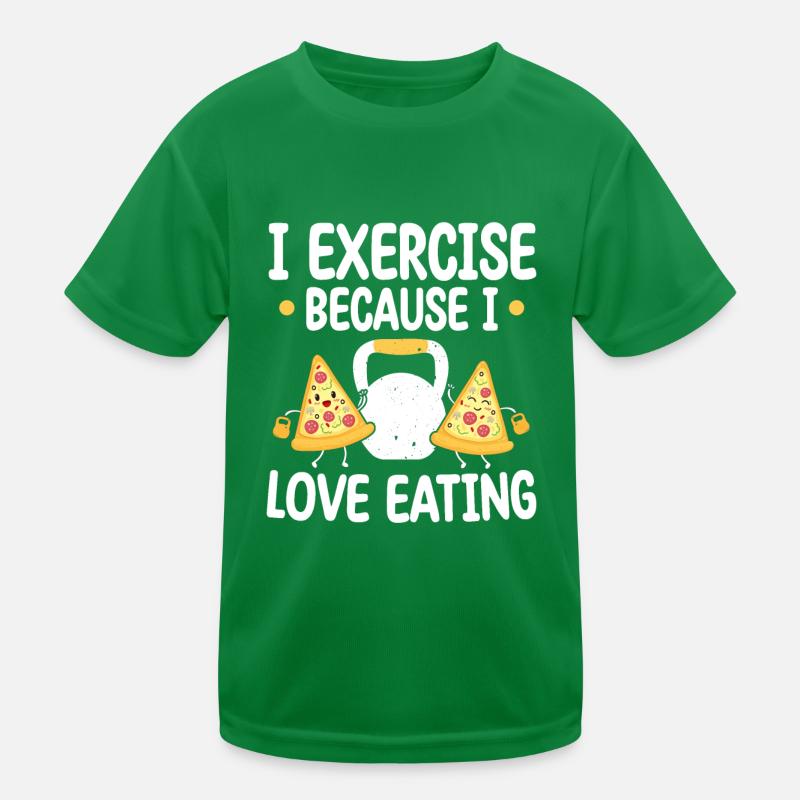 Kettlebell Pizza Exercice parce que j’adore manger T-shirt sport Enfant