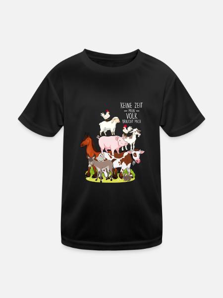 Agriculteur Pas le temps que mon peuple ait besoin de moi - T-shirt sport Enfant - noir - Devant