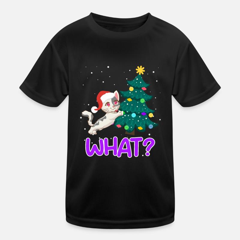 Quoi? Drôle de chaton d’arbre de Noël de chat T-shirt sport Enfant