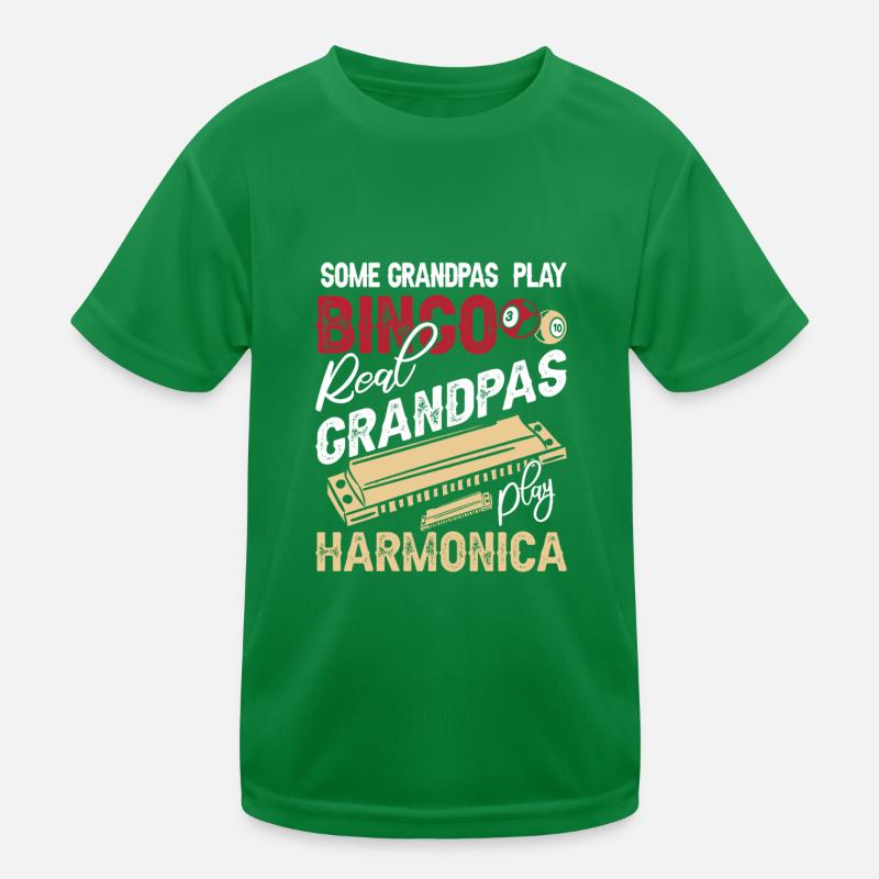Harmonica Grandpa Funny Harmonica Player Kinder Funktions-T-Shirt