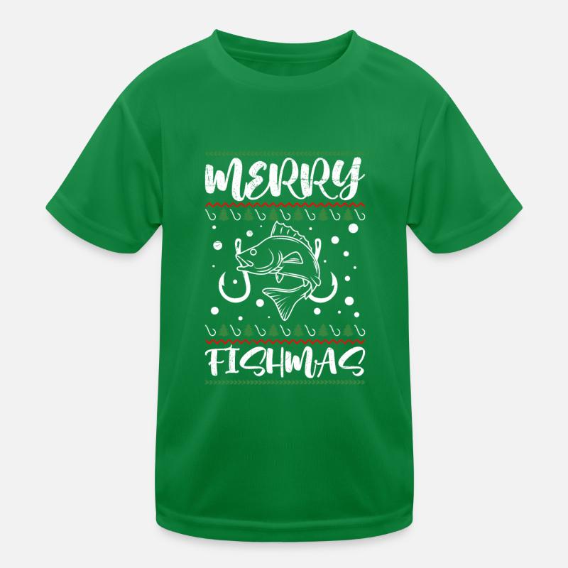 Joyeux Poissonnier Pêcheur Noël Crhistmas laids T-shirt sport Enfant