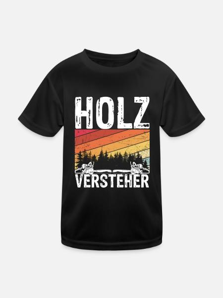 Holz Versteher - Holzarbeiter Tischler Geschenk Sc - Kinder Funktions-T-Shirt - Schwarz - Vorne
