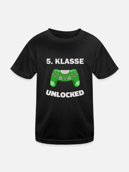 5. Klasse Gamer Deko Zocker Schule Kinder Geschenk - Kinder Funktions-T-Shirt - Schwarz - Vorne
