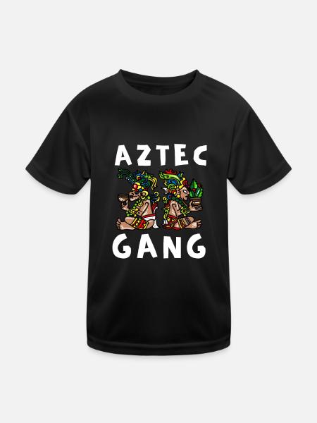 Calendario Azteca Mexican Heritage Mayan Aztec - Kinder Funktions-T-Shirt - Schwarz - Vorne