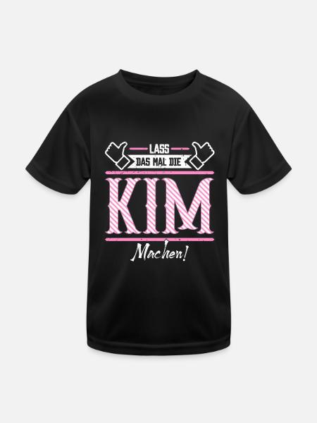 Kim Geschenkidee Geschenk Geburtstag - Kinder Funktions-T-Shirt - Schwarz - Vorne