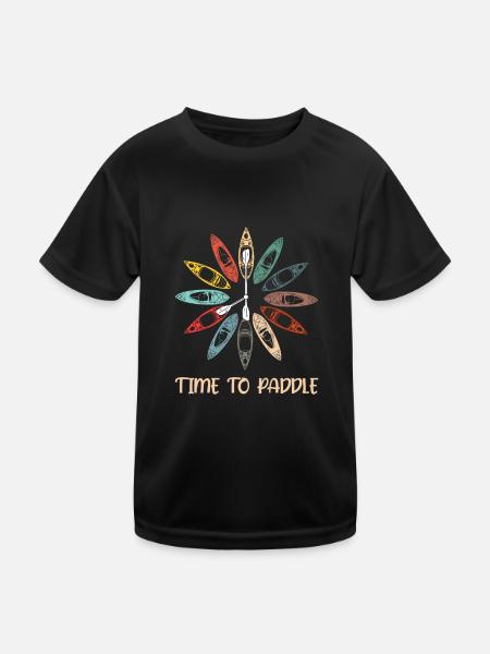 Time To Paddle Canoe Kayaking Rowing Rower Paddlin - Kinder Funktions-T-Shirt - Schwarz - Vorne
