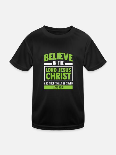 Foi Chrétien Jésus-Christ Bible Religion Dieu - T-shirt sport Enfant - noir - Devant