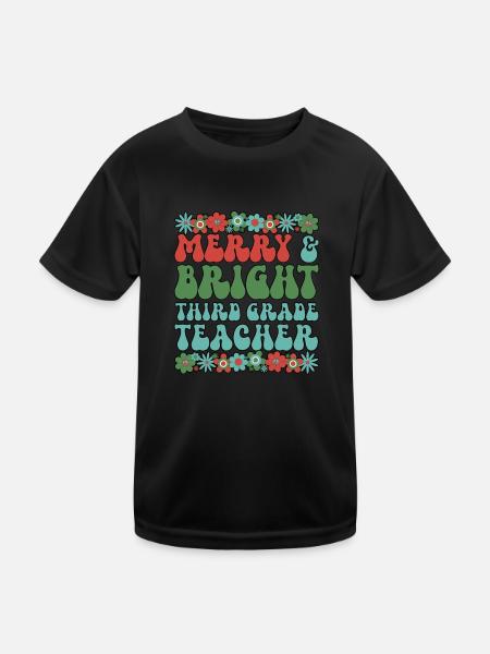 3rd Grade Teacher Christmas Third Grade Team Xmas - Kids Functional T-Shirt - black - Front
