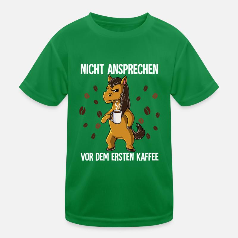 Nicht Ansprechen Vor Dem Ersten Kaffee Pferd Kinder Funktions-T-Shirt