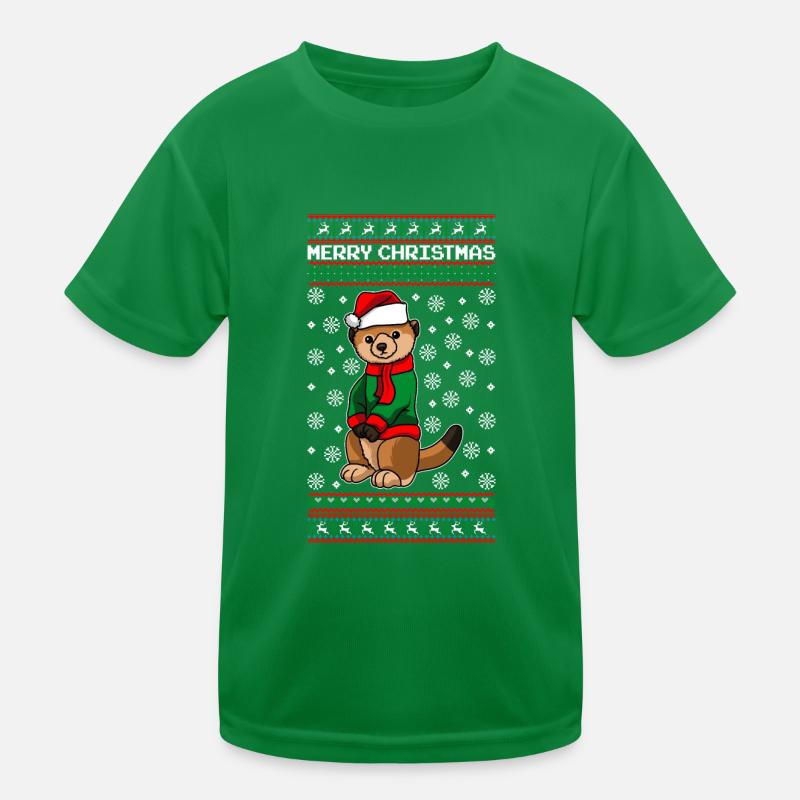 Weihnachten Erdmännchen Kinder Funktions-T-Shirt