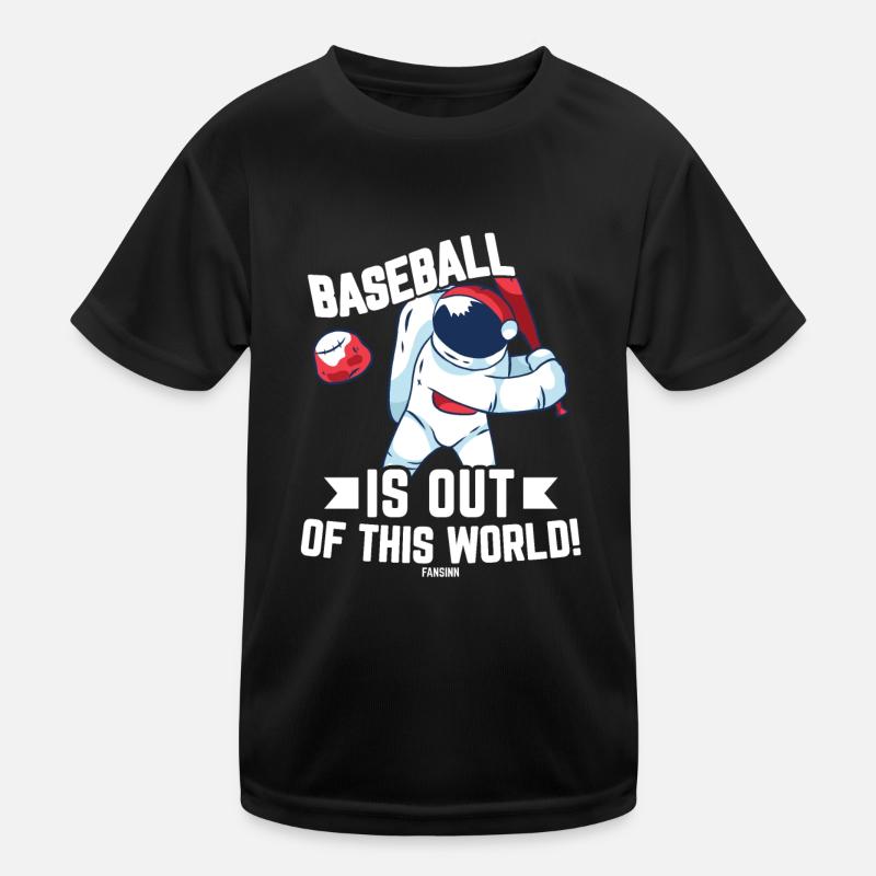 Baseball Bat Space Comet Planet Kids Functional T-Shirt
