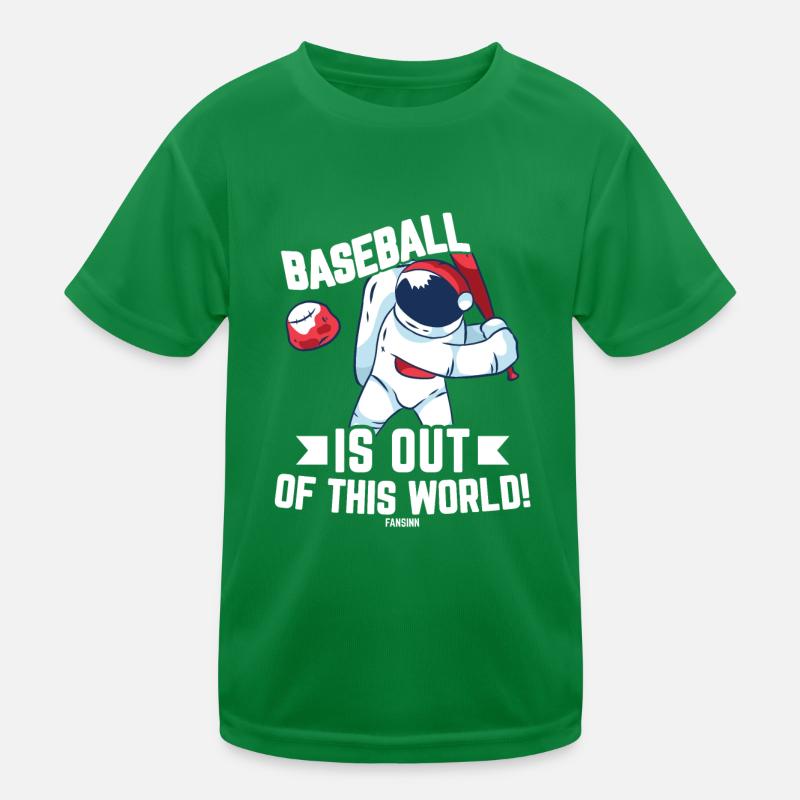 Baseball Bat Space Comet Planet Kids Functional T-Shirt
