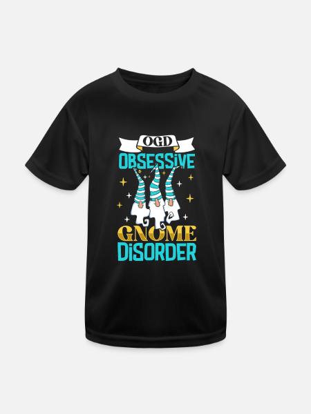 Gnomes de jardin Gnome Amant Drôle de Gnome Jardinage - T-shirt sport Enfant - noir - Devant