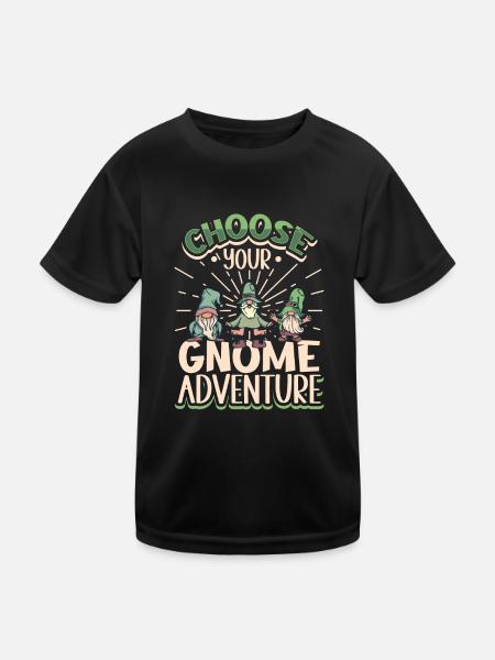 Garden Gnomes Gnome Lover Funny Gnome Gardening - Kids Functional T-Shirt - black - Front